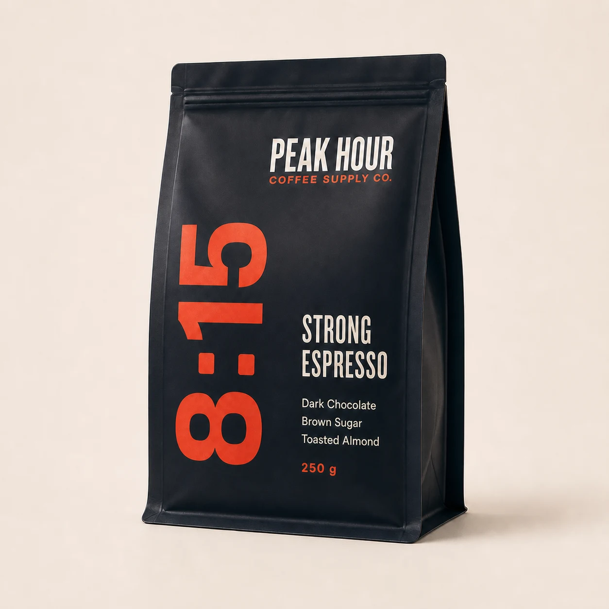 Peak Hour 8:15 Strong Espresso coffee bag