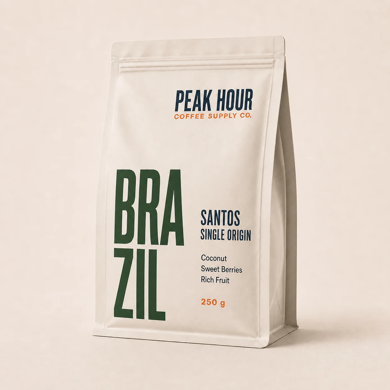 Peak Hour Brazil Santos Single Origin coffee bag
